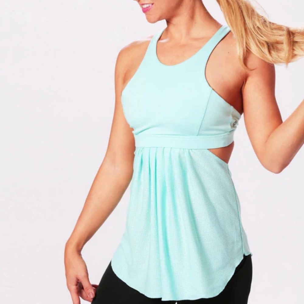 Popflex Sea Foam Green Active Goddess Top Women's Size 2